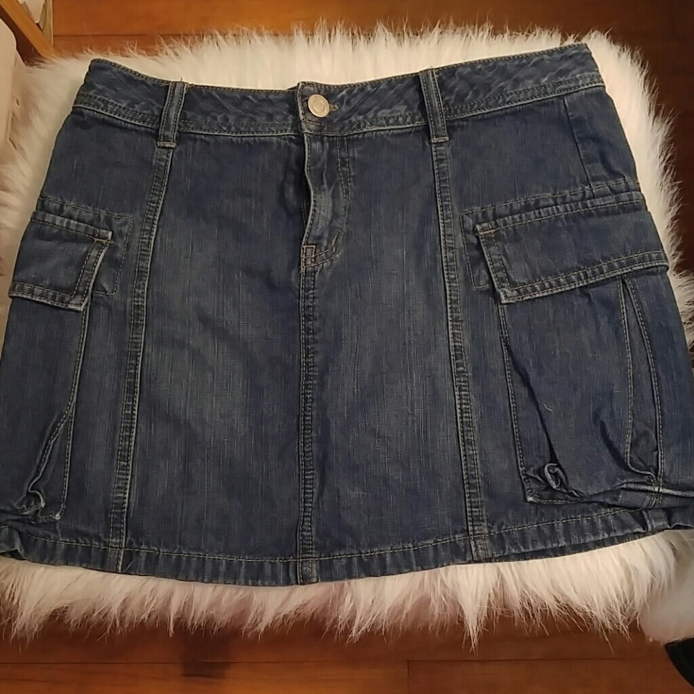 London Jean vintage denim cargo pocket mini y2k skirt size 2